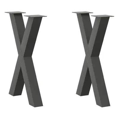 (anthracite, x (72-73) cm (80 mm)/ pcs) vidaXL Dining Table Legs X-Shaped Desk Legs Kitchen Meta