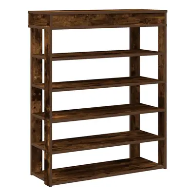 (smoked oak, cm) vidaXL Shoe Rack Shoe Cabinet Holder Hall Shoe Storage Shelf Engineered Wood