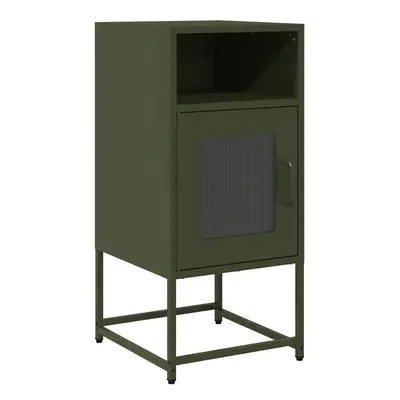 (olive green) vidaXL Bedside Cabinet Black 36x39x78 cm Cold-rolled Steel bedside table