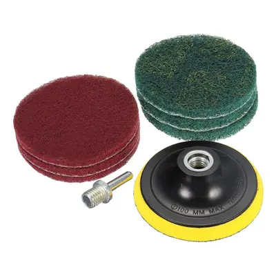 (5 Inch) 100/125mm Backing Pad With 6pcs Abrasive Finishing Pads Abrasive Tool Set