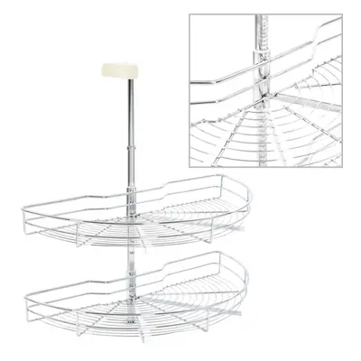 vidaXL 2-Tier Kitchen Wire Basket Silver Degree 75x38x80cm Rack Organiser