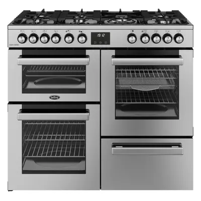 Belling Cookcentre 100DF 100cm Dual Fuel Range Cooker Stainless Steel, A/A Rated