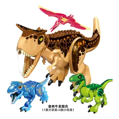 (Style E 4pcs) 4pcs Large Dinosaur Figure Big Size Indominus T Rex Blocks Lego Toys