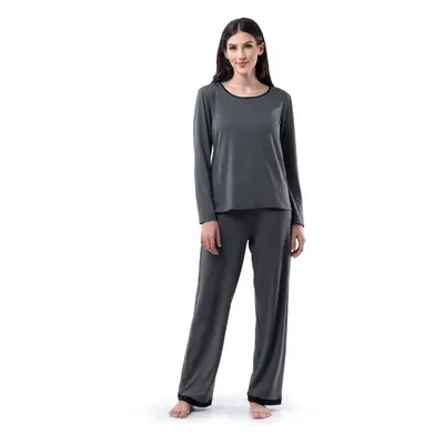 Fruit of the Loom Women's Long Sleeve Tee and Pant Piece Sleep Set