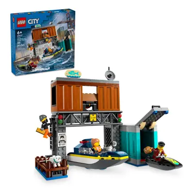 LEGO City Police Speedboat and Crooks Hideout Boat Toy Fun Gift for B