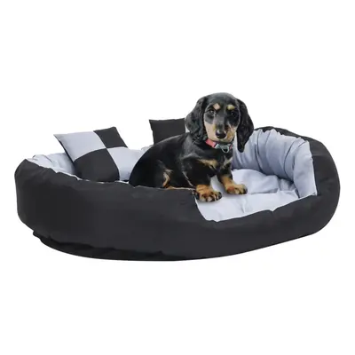 vidaXL Reversible & Washable Dog Cushion Grey and Black Dog Sofa Bed Unit