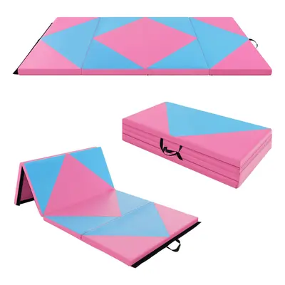 Gymnastics Exercise Mat 8FT Tumbling Mats w/High Density Thick Foam Yoga-pink