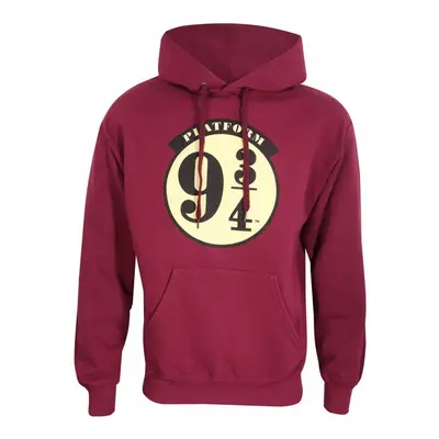 (S, Red) Harry Potter Unisex Adult Platform 3/4 Hoodie