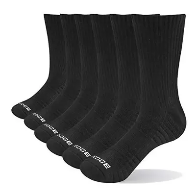 YUEDGE Pairs Cotton Cushion Crew Socks Workout Training Hiking Walking Athletic Sports Socks for