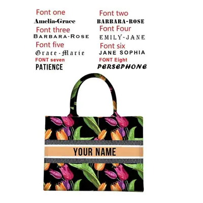 (1 Printed handbag, 42X32X10CM) Handbag lady Personalized Fashion Printing Large Capacity Canvas