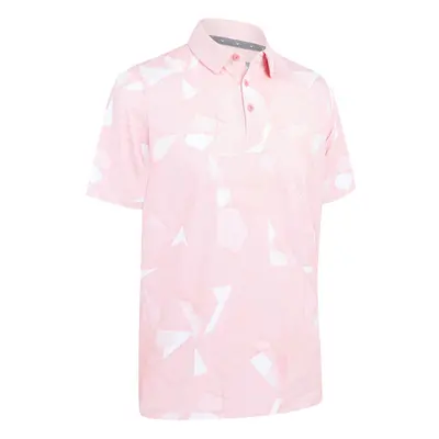 (XL, Strawberry Pink) Callaway Golf Mens Kick Flip Print Moisture Wicking Golf Polo Shirt