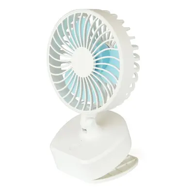 STAYCOOL Mini 4" Quiet Portable and Personal USB Rechargeable Clip or Desk Fan - speeds, adjusta