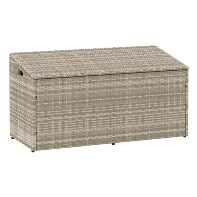 (light grey) vidaXL Garden Storage Box Beige 110x50x58 cm Poly Rattan garden storage box