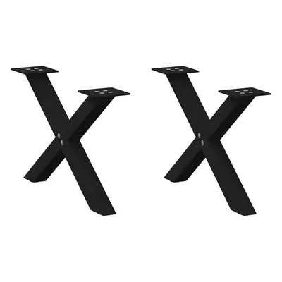 (black, x (30-31) cm (40 mm)/ pcs) vidaXL Dining Table Legs X-Shaped Desk Legs Kitchen Metal Fur