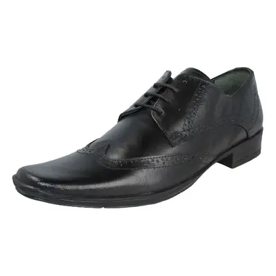 (Black, UK 10) Mens Lambretta Lace Up Formal Shoes Blaine