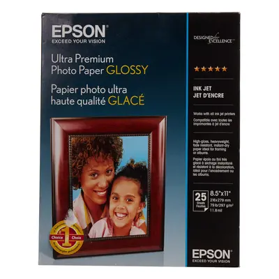 Epson Ultra Premium Photo Paper Glossy Letter x Sheets S042182 White