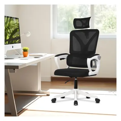 (Black) Ergonomic Office Chair with Back Support and Headrest