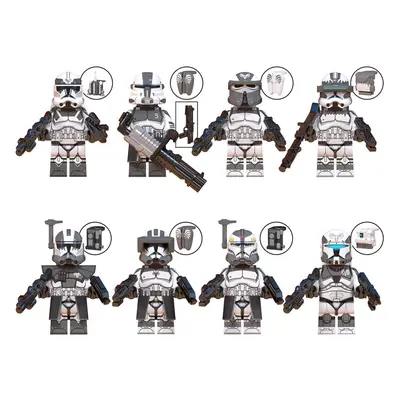 (Style K) 8pcs Star Wars Clone Trooper Cody Rex Commander fit Lego Minifigures