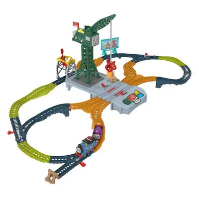 Thomas & Friends Motorized Toy Train Set Talking Cranky Delivery Track Playset with Sounds & Phr