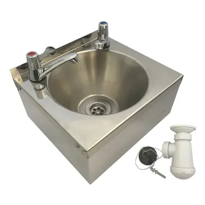 SQUIDÂ® SINK with LEVER TAPS Stainless Steel HAND WASH BASIN Waste, Plug & Trap