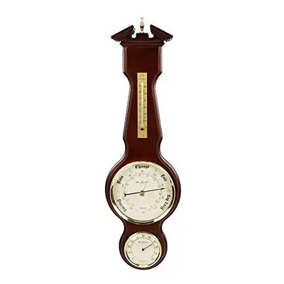 Widdop Wm Wooden Banjo Barometer Thermometer & Hydrometer Combo on Plaque- W7932