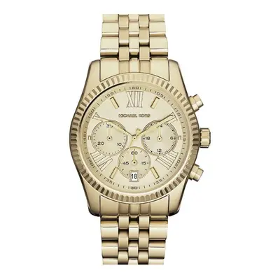 Michael Kors Ladies Lexington Chronograph Watch Gold PVD Stainless Steel Case and Bracelet Gold 