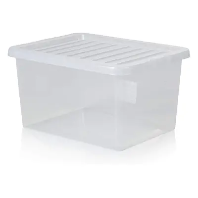 Wham Storage Pack of - Litre Crystal Plastic Storage Boxes with Lids