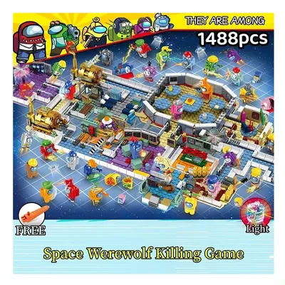 (1488pcs) Space Werewolf Killing Building Blocks Sets Ghost Dinting Game Among Us