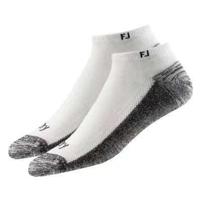 FootJoy Mens ProDry Low cut 2-Pack Socks, White, Fits Shoe Size