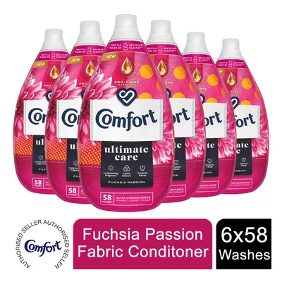 (Fuchsia Passion) 6xof870ml Comfort Liquid Fabric Conditioner 58W