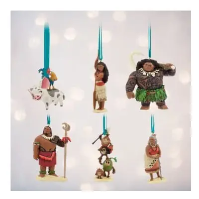 Disney Moana Ornaments, Set of Features Moana, Maui, Chief