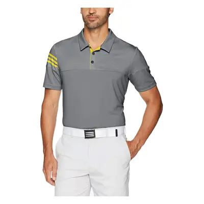 adidas Men's Golf 3-Stripes Heather Block Polo Shirt Vista Grey/EQT Y