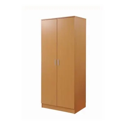 2 Door Double Wardrobe In Oak Effect - Bedroom Furniture Storage Cupboard