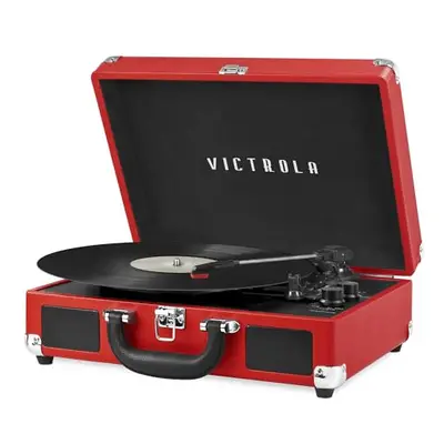 Journey Bluetooth Suitcase Record Player with Three-Speed Turntable | Red | VSC-550BT-RED-EU