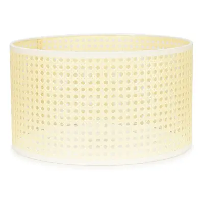 Large Modern Cream Woven Rattan Wicker Effect Cylinder Ceiling Pendant/Table Lamp Drum Light Sha