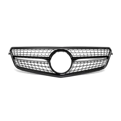 Front Grille Glossy Black Diamond Style For Mercedes Benz C-Class