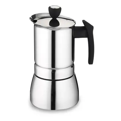 Cafe Ole 6-Cup Italian Style Stainless Steel Espresso Coffee Maker, Silver, Ml