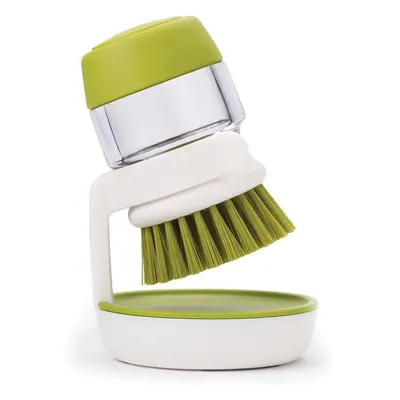 Palm Scrub Soap Dispensing Washing-Up Brush with Storage Stand - Green