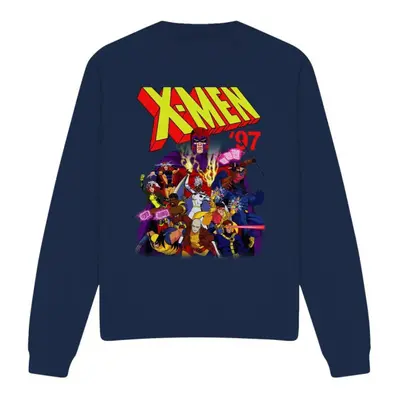 (XXL, Navy) Marvel Unisex Adult X-Men Comic Sweatshirt