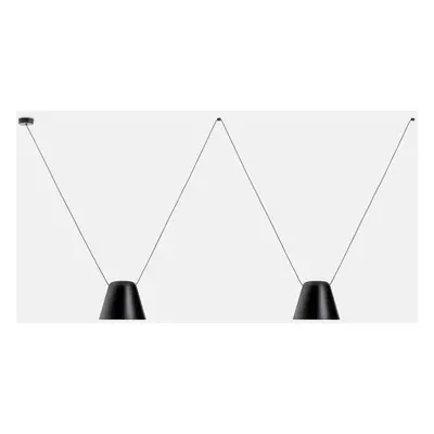 Leds-C4 Attic - Decorative Hanging Ceiling Pendant Matt Black 2x E27 / 175cm x 400cm