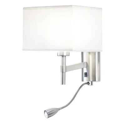 Leds-C4 Bristol - LED Light Indoor Wall Light Satin Nickel with Reading Lamp, E27