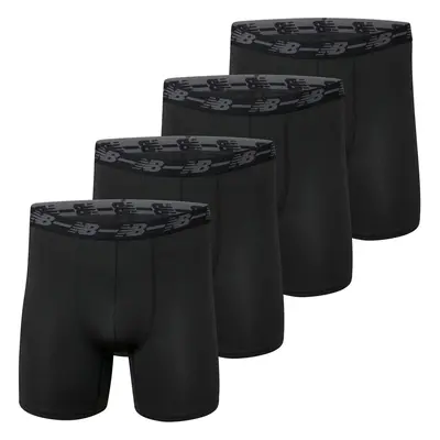 New Balance Men's Performance No Fly Boxer Brief (4 Pack) Black/Black/Black/Black Small