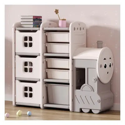 Kids Cute Toys Storage Rack Floor Standing Train