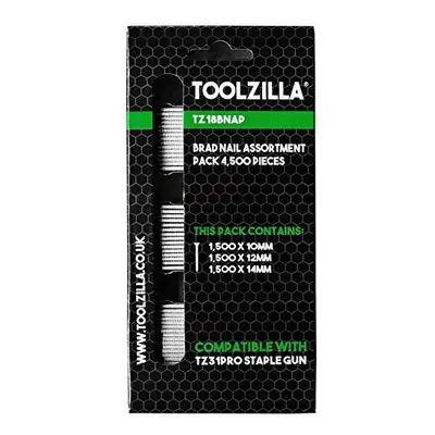 TOOLZILLA Brad Nails Assortment Pack (4.500 Pieces), Masonry Nails for Nail Gun and Staple Gun H