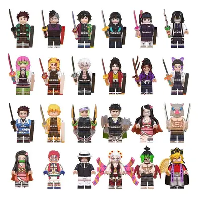 (24PCS-A+B+C) 24PCS Demon Slayer Series Children's Toy Fit Lego