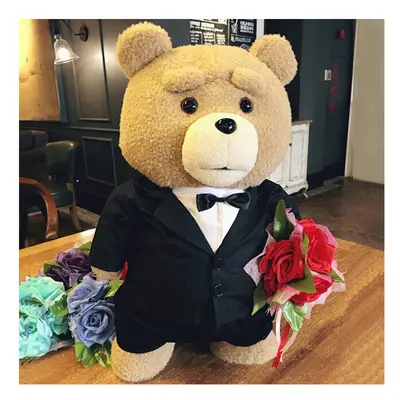 (Silver, 45CM) styles Movie Teddy Bear Ted Plush Toys In Apron Soft Stuffed Animals