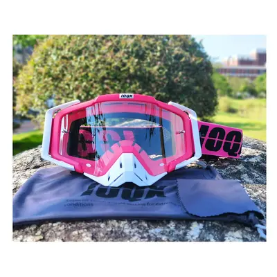 (pink Clear) Latest Motocross Goggles Glasses Off Road Masque Helmets Goggles Ski