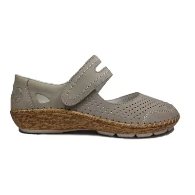 (6.5 (Adults')) | Grey Nubuck | Womens Riptape Mary Jane Shoes