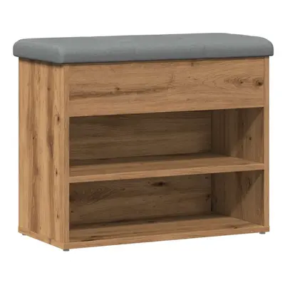 (artisan oak) vidaXL Shoe Bench Artisan Oak 62x32x50 cm Engineered Wood bench storage bench