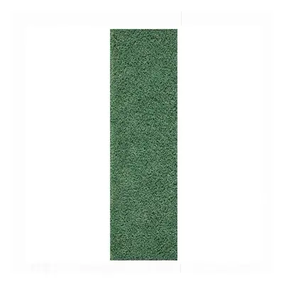 (Sage Green, Runner: x cm) Non Slip Plain Shaggy Rugs Hallway Runners Thick 4.5cm Shag Pile Smal